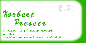 norbert presser business card